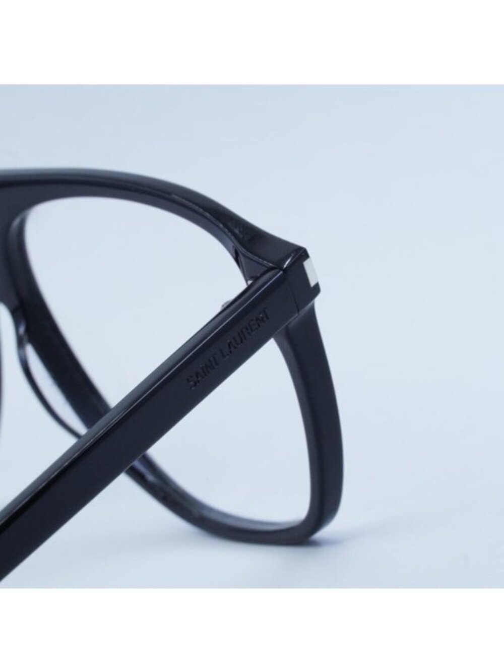 Saint Laurent SL596 DUNE OPT 001 Eyeglasses Shiny Black 58mm Aviator Frame - Picture 8 of 11